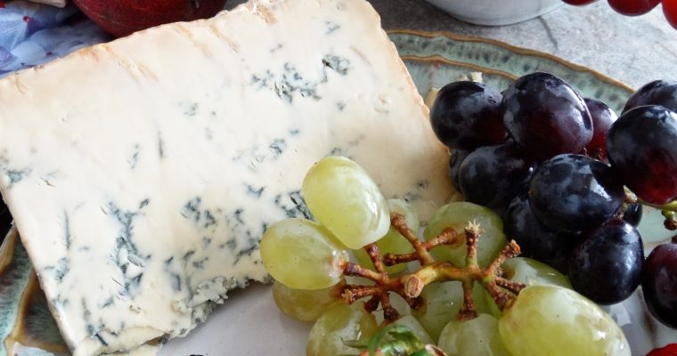 Blue cheese, spring garlic, grape salad